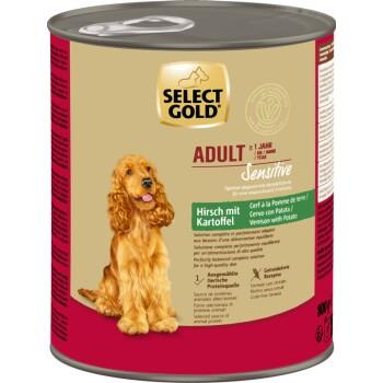 SELECT GOLD Sensitive nourriture humide Adult Cerf aux pommes de terre 6x800 g